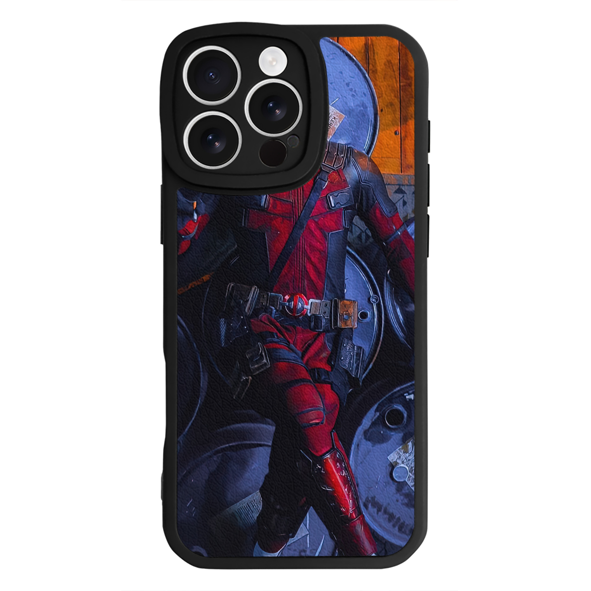 （画像用） Deadpool デッドプール 【iPhone 16シリーズ対応】シリコンスマホケース（レザー調） 材質：シリコン
